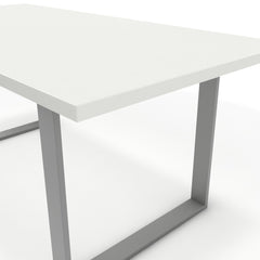 Étkezőasztal - Antara festett ezüst lábbal - Alpesi fehér, méret: 180x90