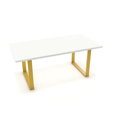 Étkezőasztal - Antara festett arany lábbal - Alpesi fehér, méret: 180x90