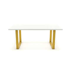 Étkezőasztal - Antara festett arany lábbal - Alpesi fehér, méret: 180x90