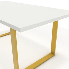 Étkezőasztal - Antara festett arany lábbal - Alpesi fehér, méret: 180x90