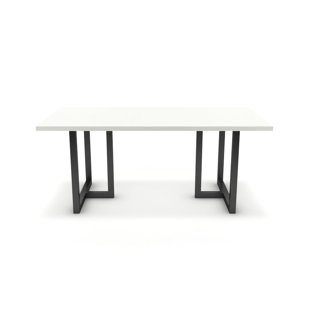 Étkezőasztal - Asara fekete lábbal - Alpesi fehér, méret: 180x90