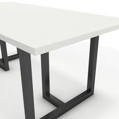 Étkezőasztal - Asara fekete lábbal - Alpesi fehér, méret: 180x90