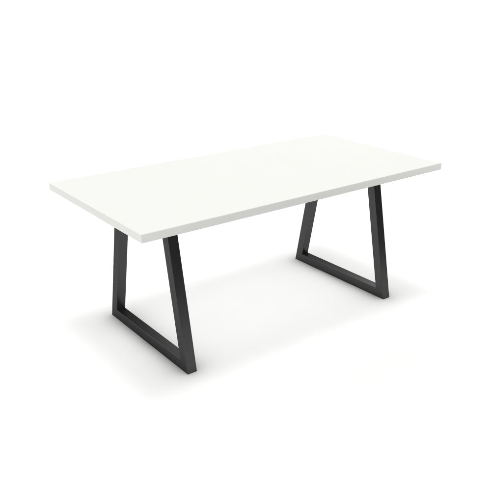 Étkezőasztal - Bala fekete lábbal - Alpesi fehér, méret: 180x90