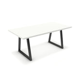 Étkezőasztal - Bala fekete lábbal - Alpesi fehér, méret: 180x90