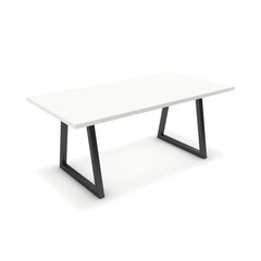 Étkezőasztal - Bala fekete lábbal - Alpesi fehér, méret: 180x90