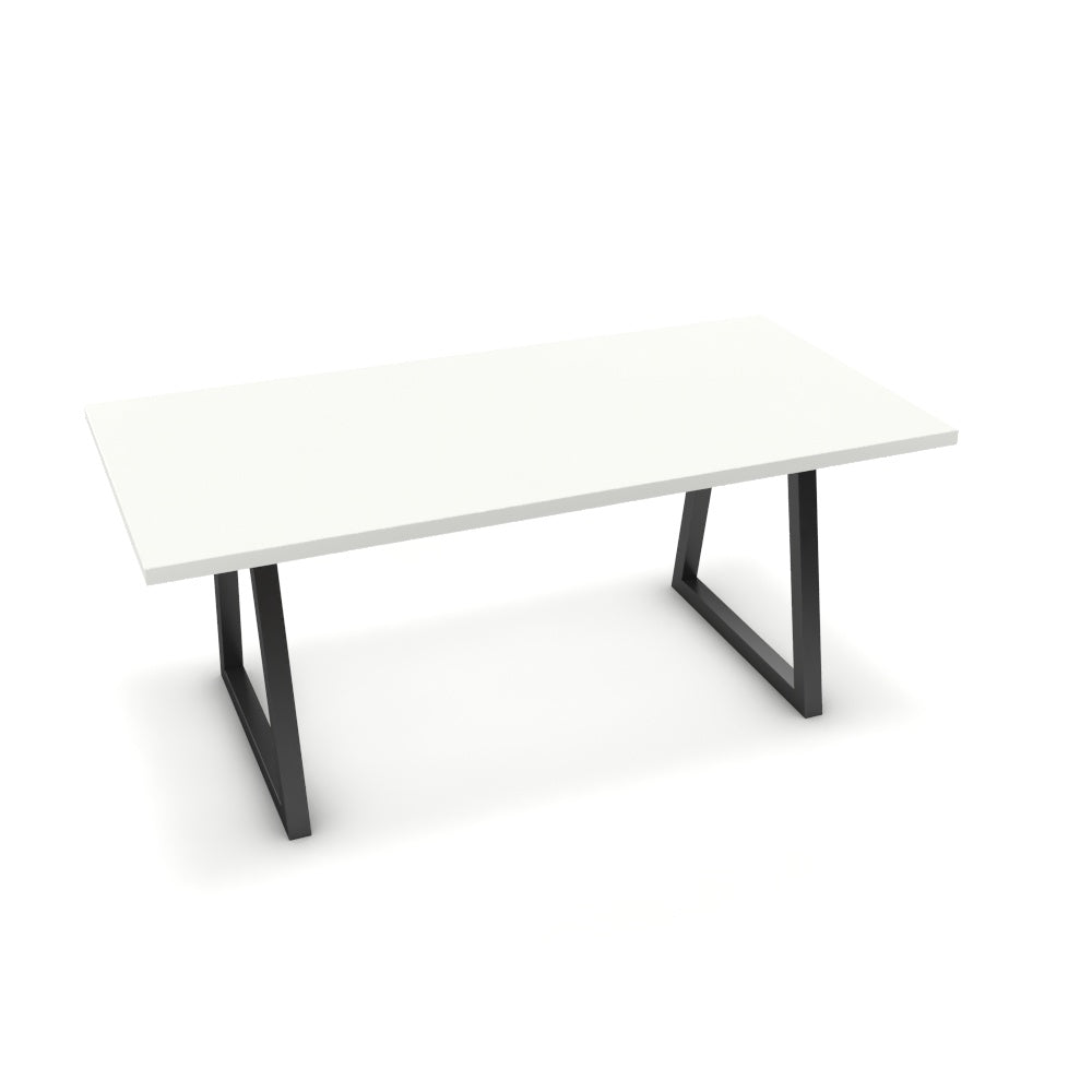 Étkezőasztal - Bala fekete lábbal - Alpesi fehér, méret: 180x90