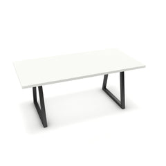 Étkezőasztal - Bala fekete lábbal - Alpesi fehér, méret: 180x90