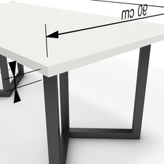 Étkezőasztal - Indra fekete lábbal - Alpesi fehér, méret: 180x90