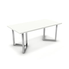 Étkezőasztal - Indra króm lábbal - Alpesi fehér, méret: 180x90