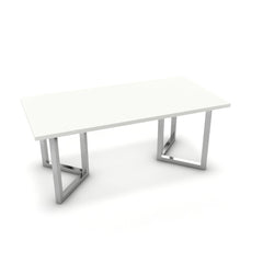 Étkezőasztal - Indra króm lábbal - Alpesi fehér, méret: 180x90