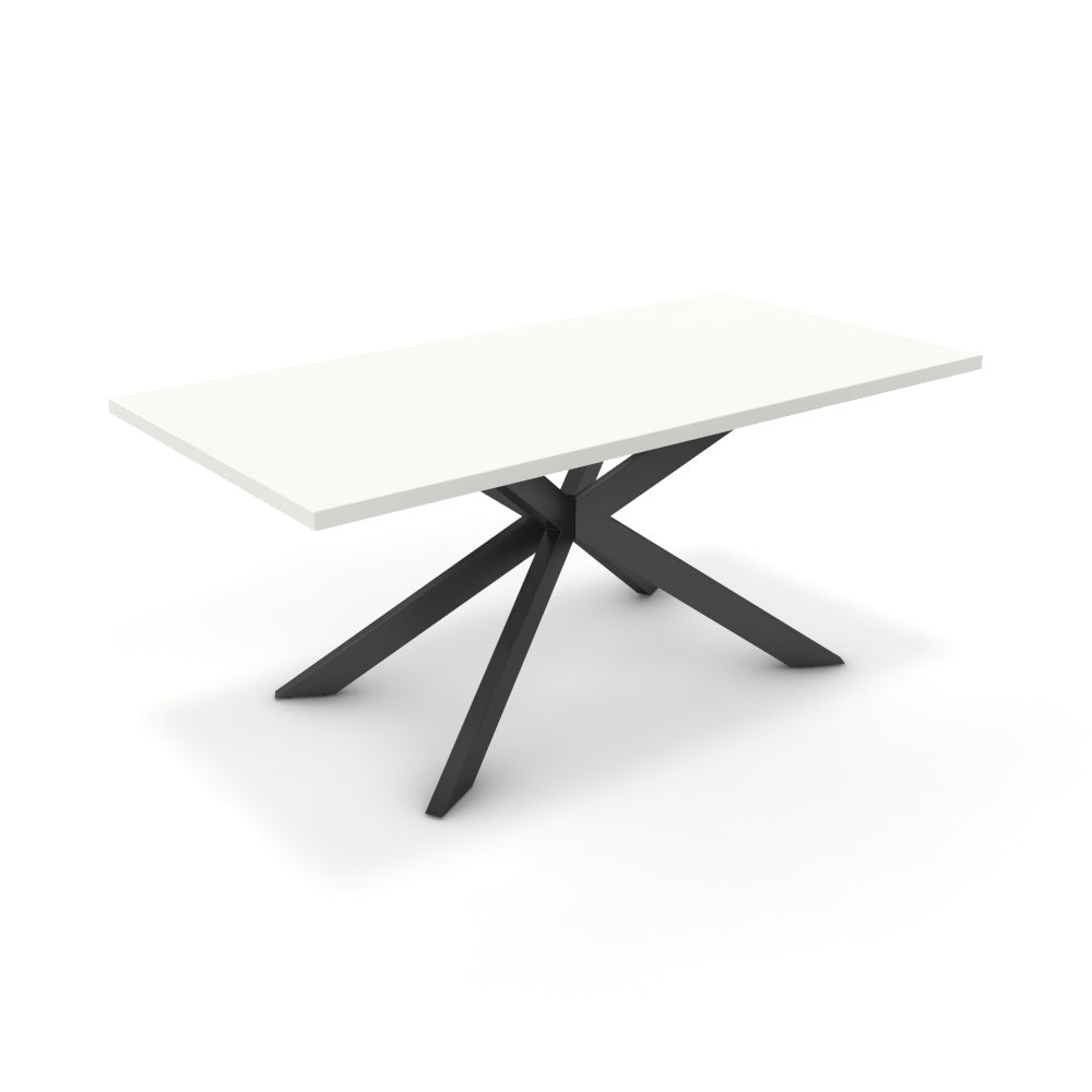 Étkezőasztal - Jama fekete lábbal - Alpesi fehér, méret: 180x90