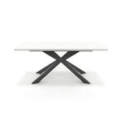 Étkezőasztal - Jama fekete lábbal - Alpesi fehér, méret: 180x90