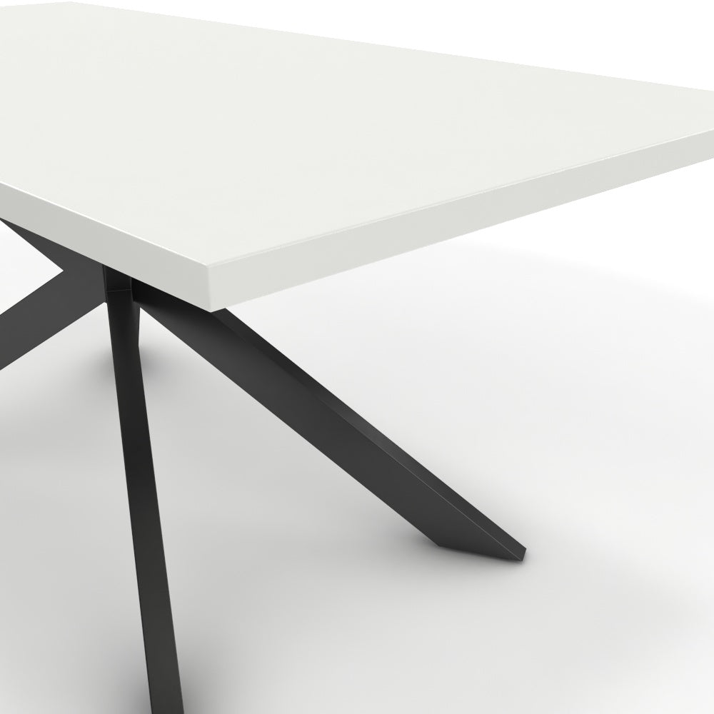 Étkezőasztal - Jama fekete lábbal - Alpesi fehér, méret: 180x90