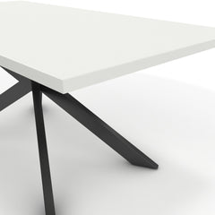 Étkezőasztal - Jama fekete lábbal - Alpesi fehér, méret: 180x90