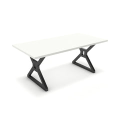 Étkezőasztal - Mandira fekete lábbal - Alpesi fehér, méret: 180x90