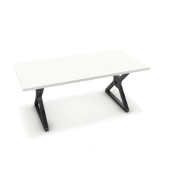 Étkezőasztal - Mandira fekete lábbal - Alpesi fehér, méret: 180x90