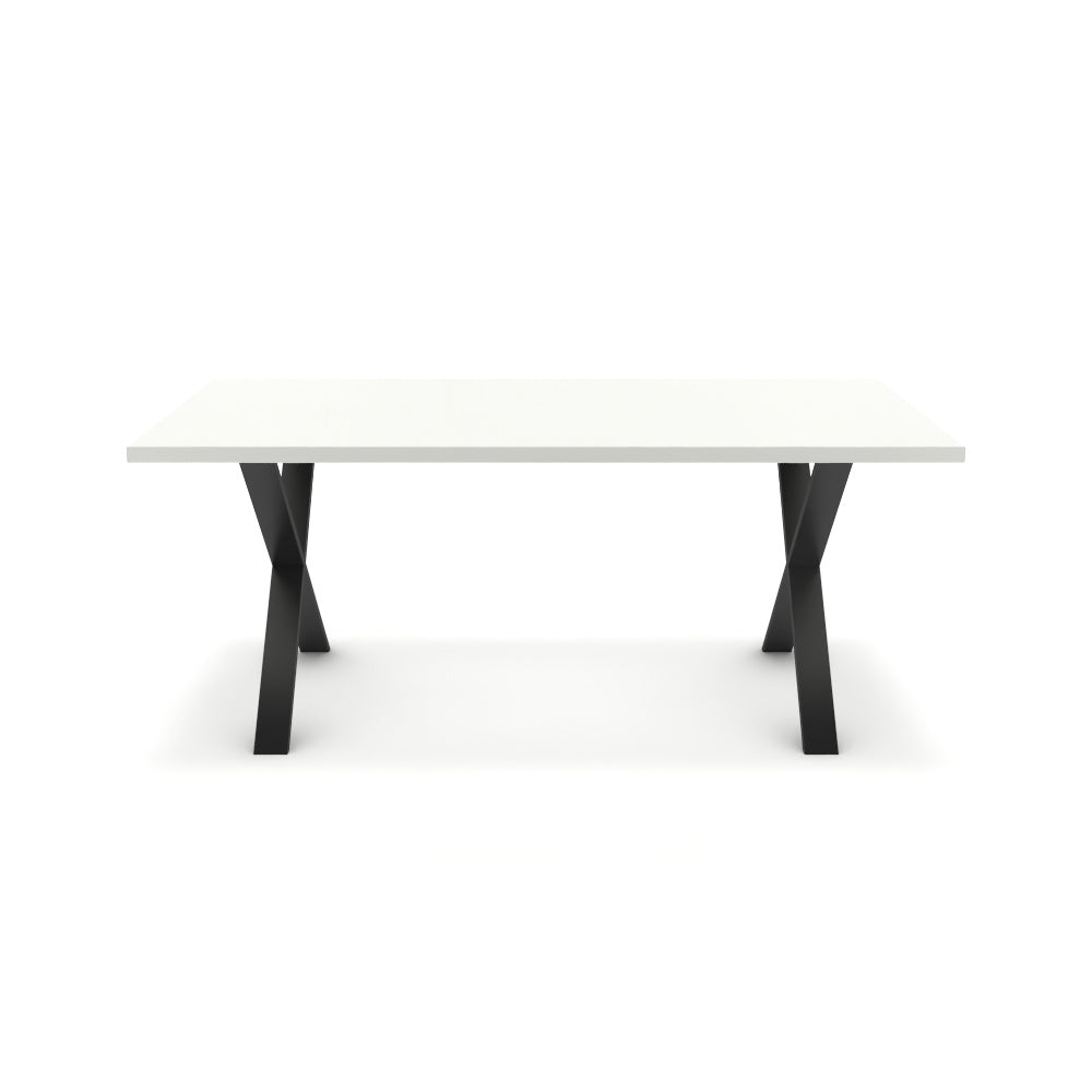 Étkezőasztal - Préma fekete lábbal - Alpesi fehér, méret: 180x90