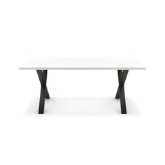 Étkezőasztal - Préma fekete lábbal - Alpesi fehér, méret: 180x90