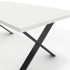 Étkezőasztal - Préma fekete lábbal - Alpesi fehér, méret: 180x90