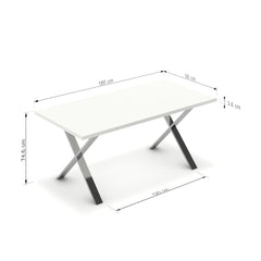 Étkezőasztal - Préma króm lábbal - Alpesi fehér, méret: 180x90