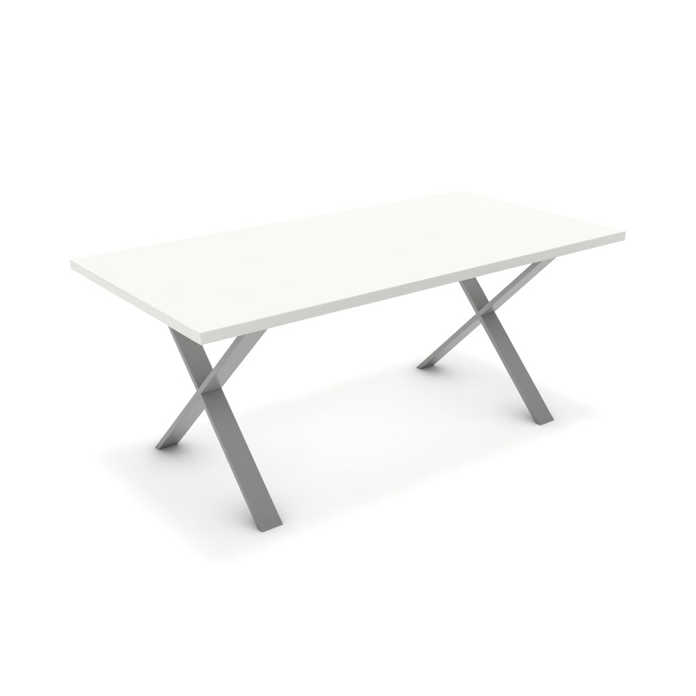 Étkezőasztal - Préma festett ezüst lábbal - Alpesi fehér, méret: 180x90