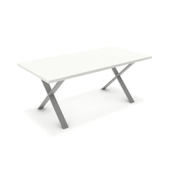 Étkezőasztal - Préma festett ezüst lábbal - Alpesi fehér, méret: 180x90