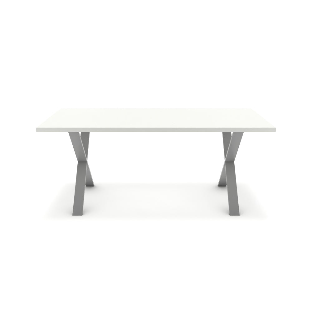 Étkezőasztal - Préma festett ezüst lábbal - Alpesi fehér, méret: 180x90