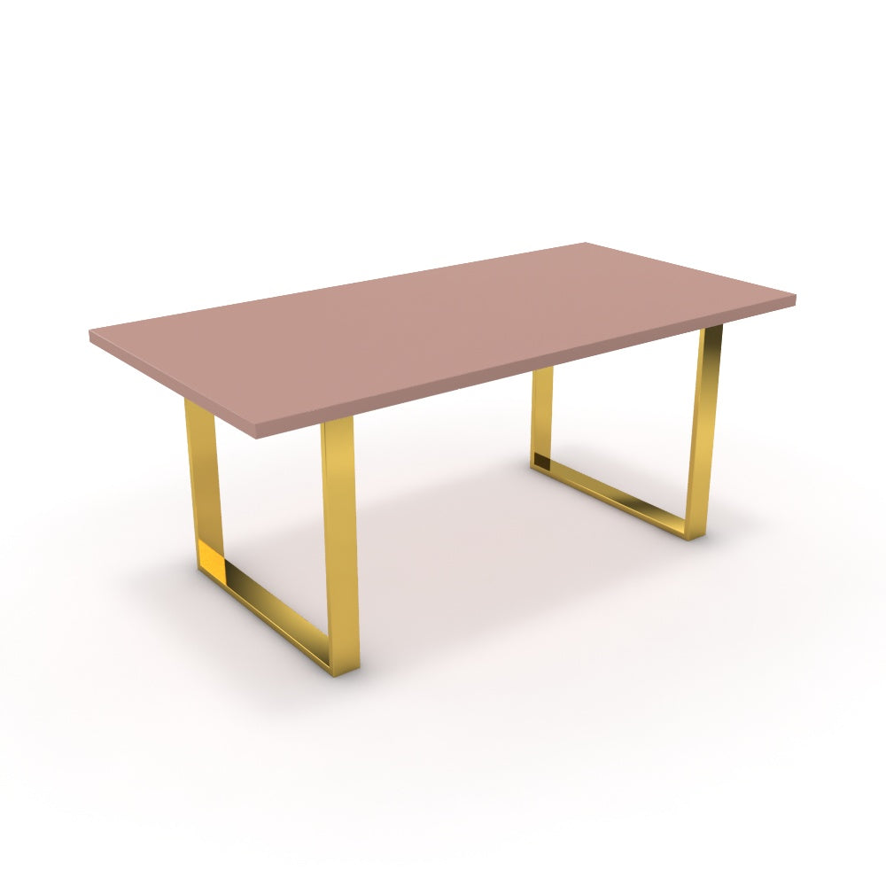 Étkezőasztal - Antara arany lábbal - Antik rózsaszín, méret: 180x90