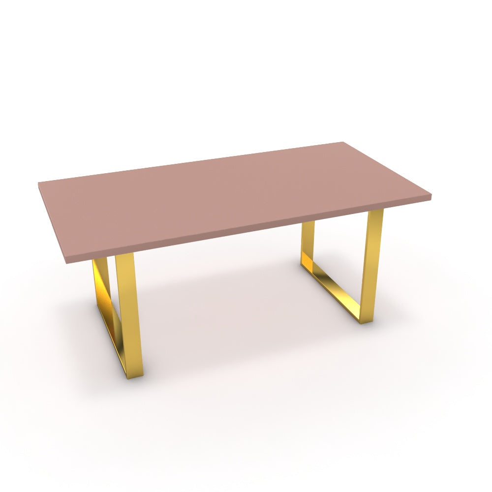 Étkezőasztal - Antara arany lábbal - Antik rózsaszín, méret: 180x90