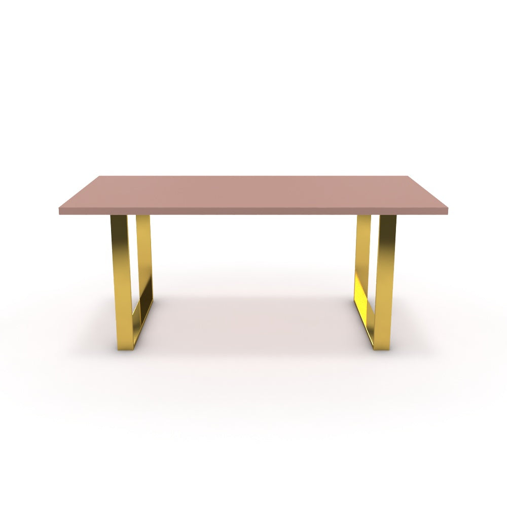 Étkezőasztal - Antara arany lábbal - Antik rózsaszín, méret: 180x90