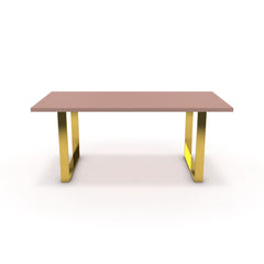 Étkezőasztal - Antara arany lábbal - Antik rózsaszín, méret: 180x90