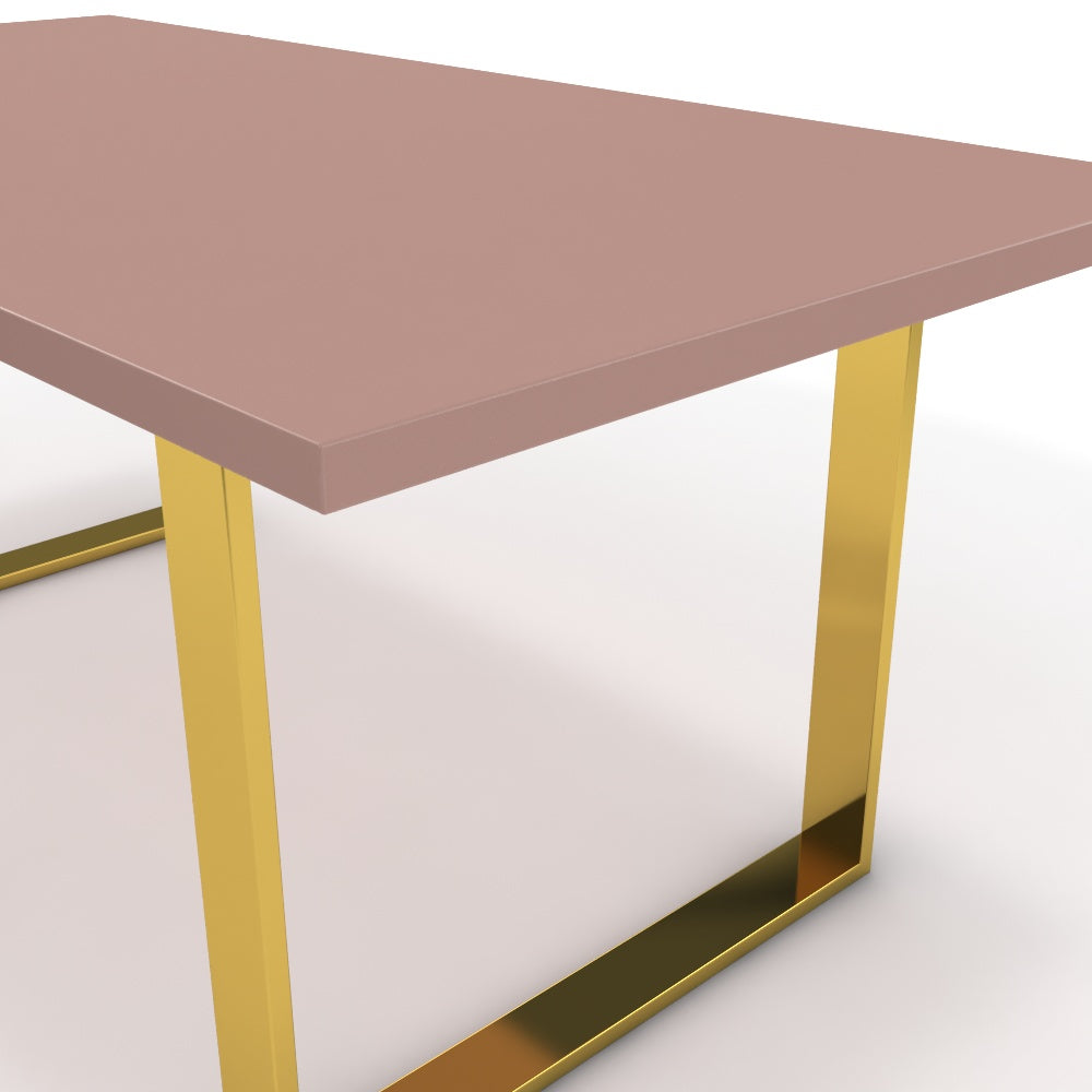 Étkezőasztal - Antara arany lábbal - Antik rózsaszín, méret: 180x90