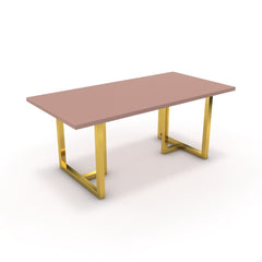 Étkezőasztal - Asara arany lábbal - Antik rózsaszín, méret: 180x90