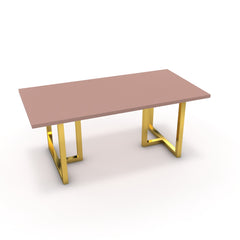 Étkezőasztal - Asara arany lábbal - Antik rózsaszín, méret: 180x90