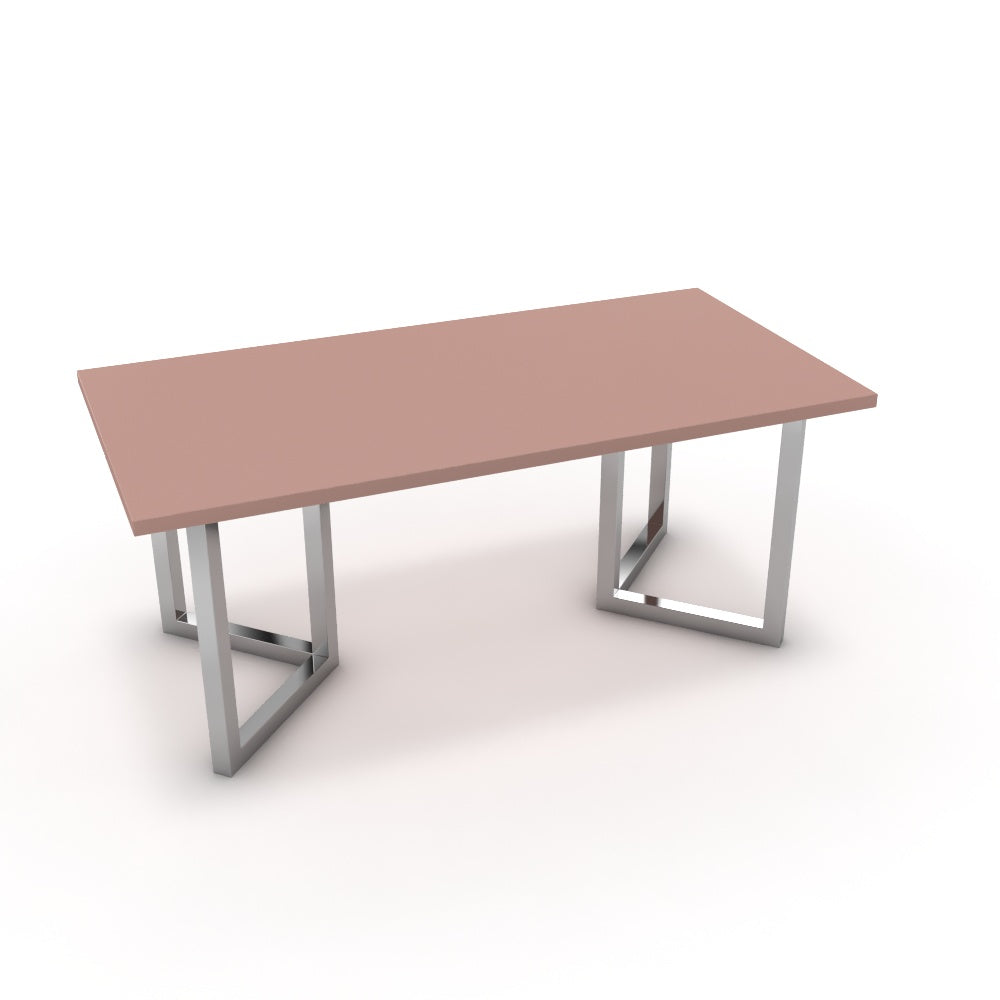 Étkezőasztal - Indra króm lábbal - Antik rózsaszín, méret: 180x90