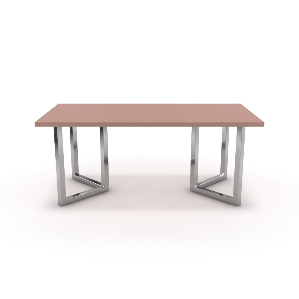 Étkezőasztal - Indra króm lábbal - Antik rózsaszín, méret: 180x90