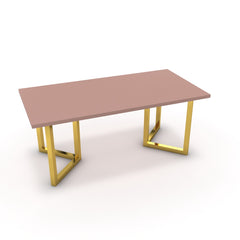Étkezőasztal - Indra arany lábbal - Antik rózsaszín, méret: 180x90