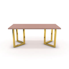 Étkezőasztal - Indra arany lábbal - Antik rózsaszín, méret: 180x90