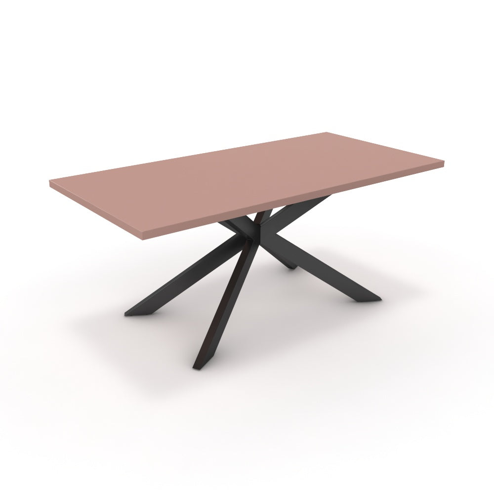 Étkezőasztal - Jama fekete lábbal - Antik rózsaszín, méret: 180x90