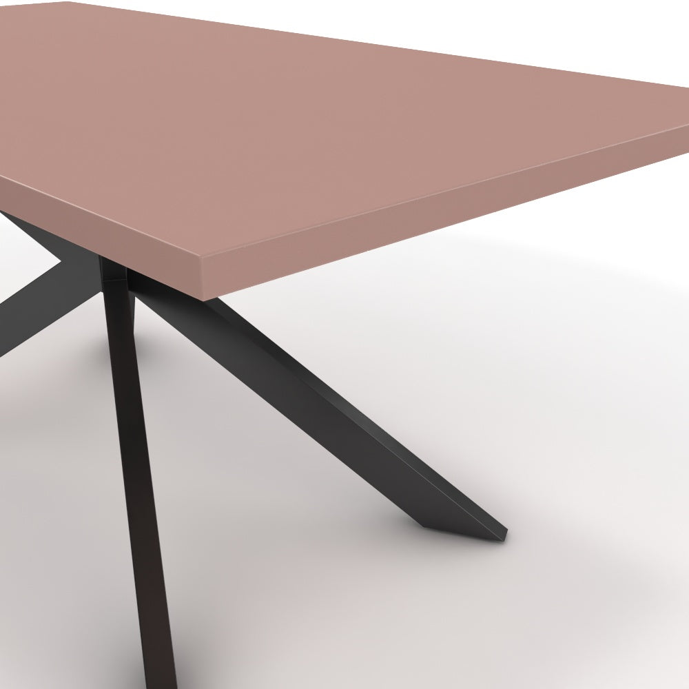 Étkezőasztal - Jama fekete lábbal - Antik rózsaszín, méret: 180x90