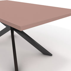 Étkezőasztal - Jama fekete lábbal - Antik rózsaszín, méret: 180x90