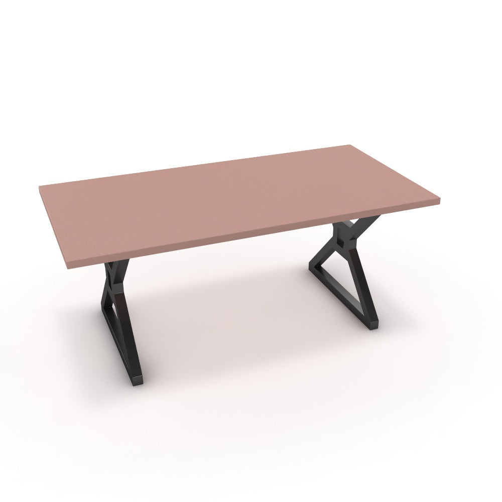Étkezőasztal - Mandira fekete lábbal - Antik rózsaszín, méret: 180x90