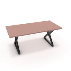 Étkezőasztal - Mandira fekete lábbal - Antik rózsaszín, méret: 180x90