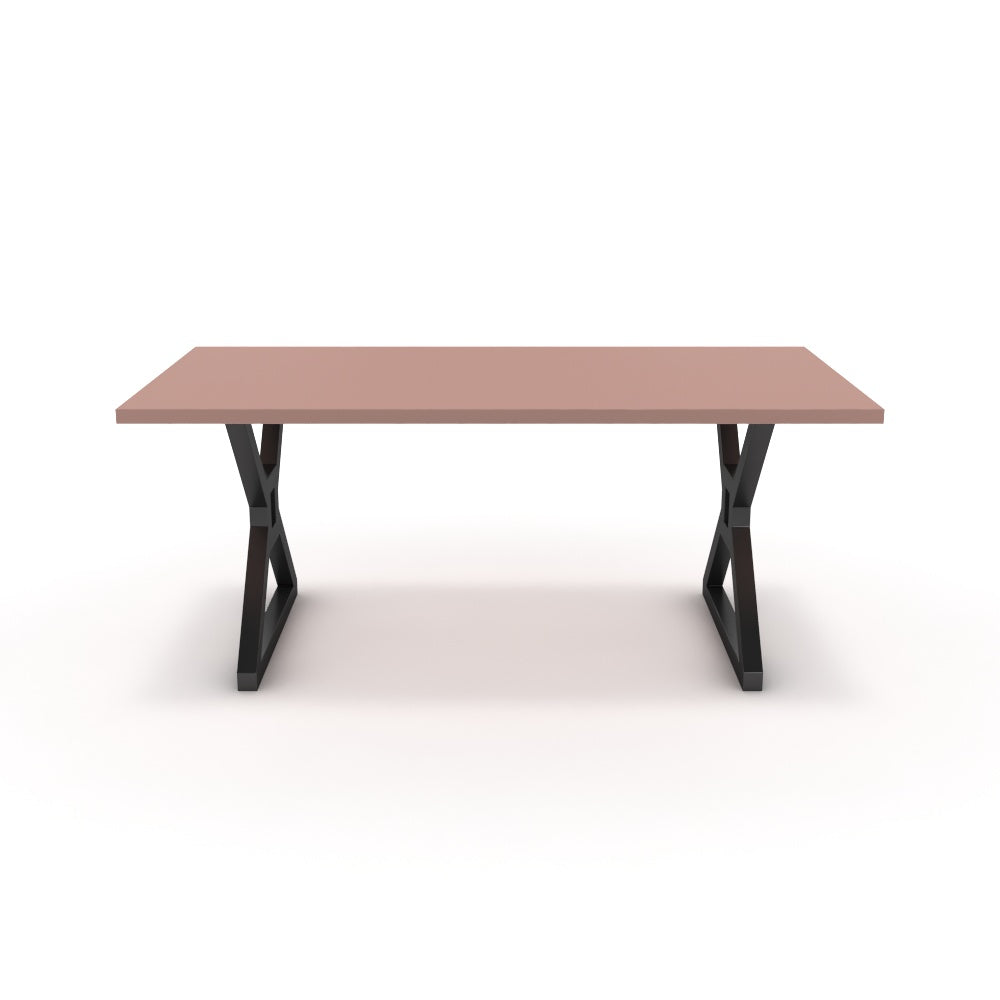 Étkezőasztal - Mandira fekete lábbal - Antik rózsaszín, méret: 180x90