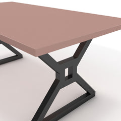 Étkezőasztal - Mandira fekete lábbal - Antik rózsaszín, méret: 180x90