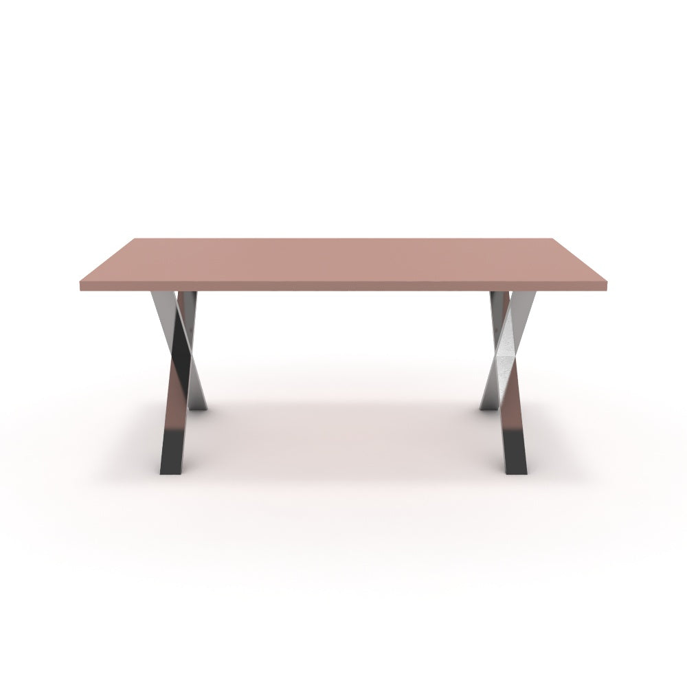 Étkezőasztal - Préma króm lábbal - Antik rózsaszín, méret: 180x90