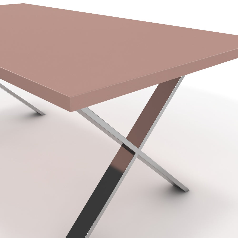 Étkezőasztal - Préma króm lábbal - Antik rózsaszín, méret: 180x90