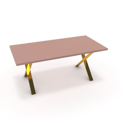 Étkezőasztal - Préma arany lábbal - Antik rózsaszín, méret: 180x90