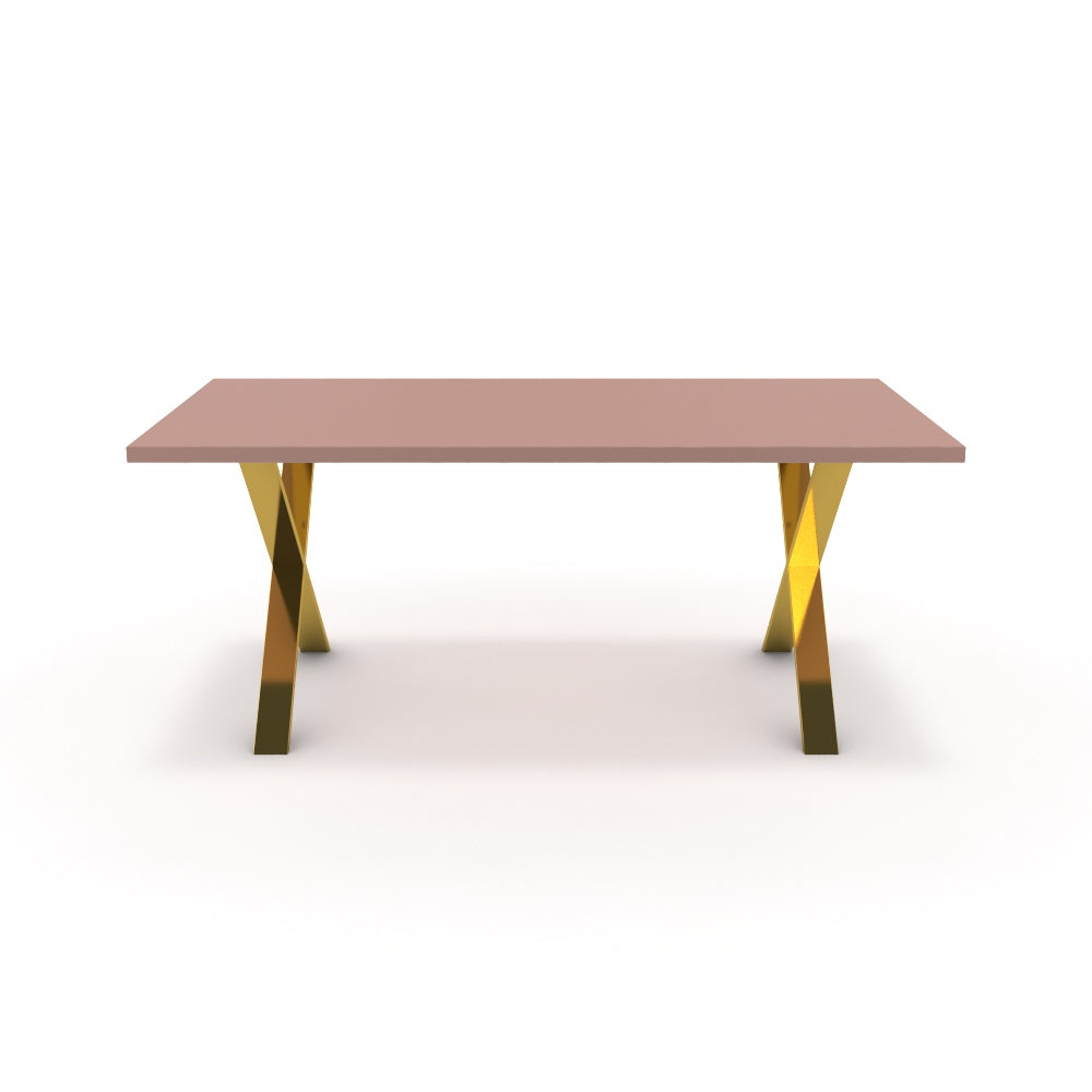 Étkezőasztal - Préma arany lábbal - Antik rózsaszín, méret: 180x90