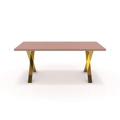 Étkezőasztal - Préma arany lábbal - Antik rózsaszín, méret: 180x90